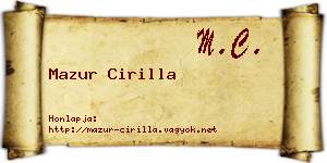 Mazur Cirilla névjegykártya